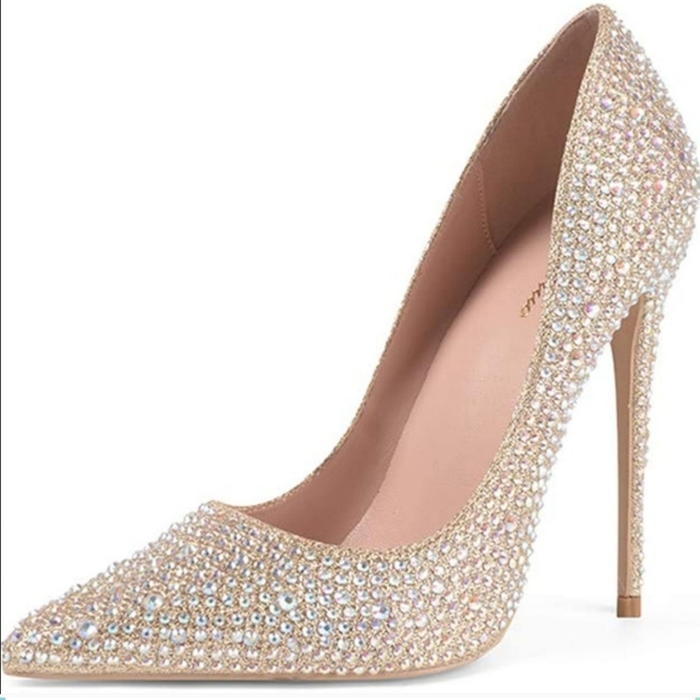 Elisabet Lang Rhinestone Pointed Toe high heels size 7